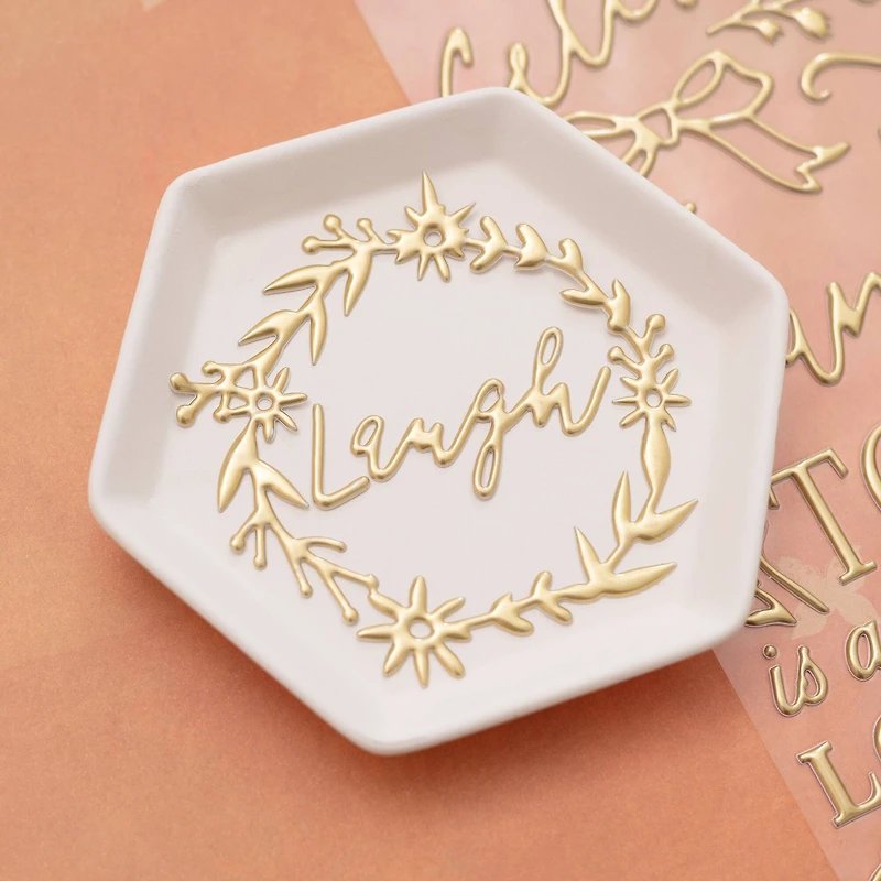 K & Company Antique Garden Metallic Gold Dimensional Puffy Stickers