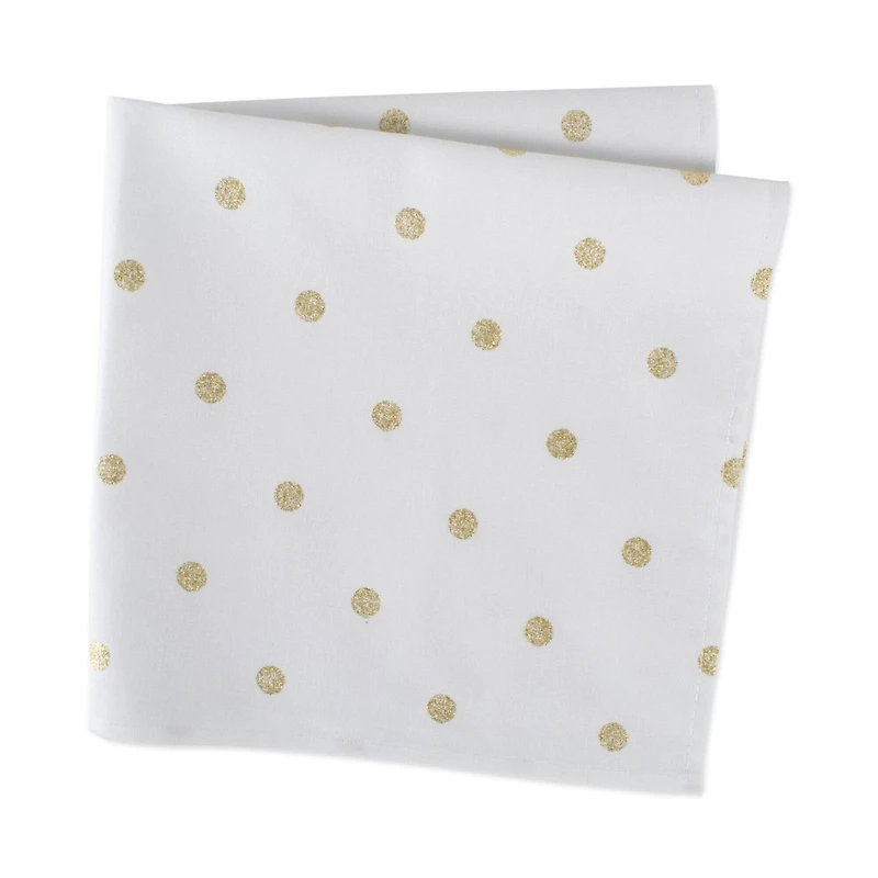 DII® White & Gold Metallic Polka Dot Napkin, 4ct.