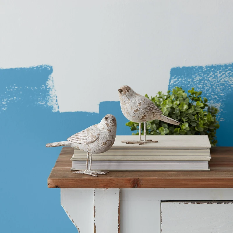 5.5" Weathered Bird Figurine Set