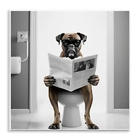 Stupell Industries Boxer Dog & Newspaper Wall Plaque Art