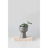Hello Honey® 7" Reactive Glaze Stoneware Planter with Face