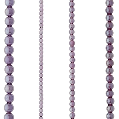 12 Packs: 4 ct. (48 total) Purple Glass Round Beads by Bead Landing™