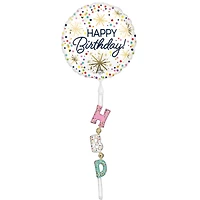 69" Confetti Sprinkle Happy Birthday Foil Balloon