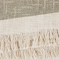 Hello Honey® Tan Botanical Print & Fringe Cotton Slub Throw Blanket