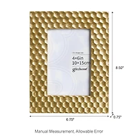 Glitzhome® 3 Pack 4" x 6" Gold Honeycomb Resin Tabletop Picture Frames