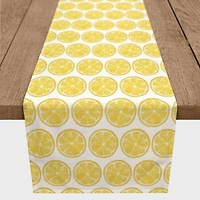 72'' Lemon Pattern Cotton Twill Table Runner