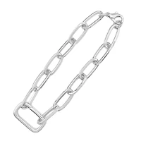 7.1" Silver Paperclip Link Charm Bracelet by Bead Landing™