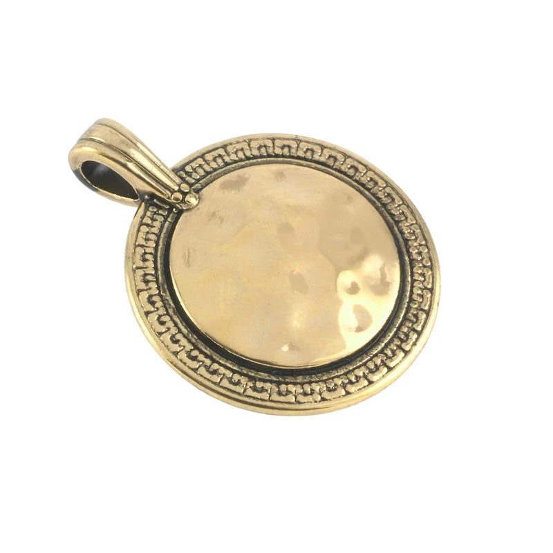 Gold Hammered Circle Plate Pendant by Bead Landing™ 