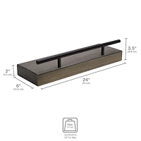 Melannco MDF & Metal Railing 24" Shelf
