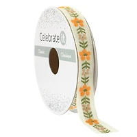 1/2" x 7yd. Yellow Jacquard Ribbon by Celebrate It® Classic