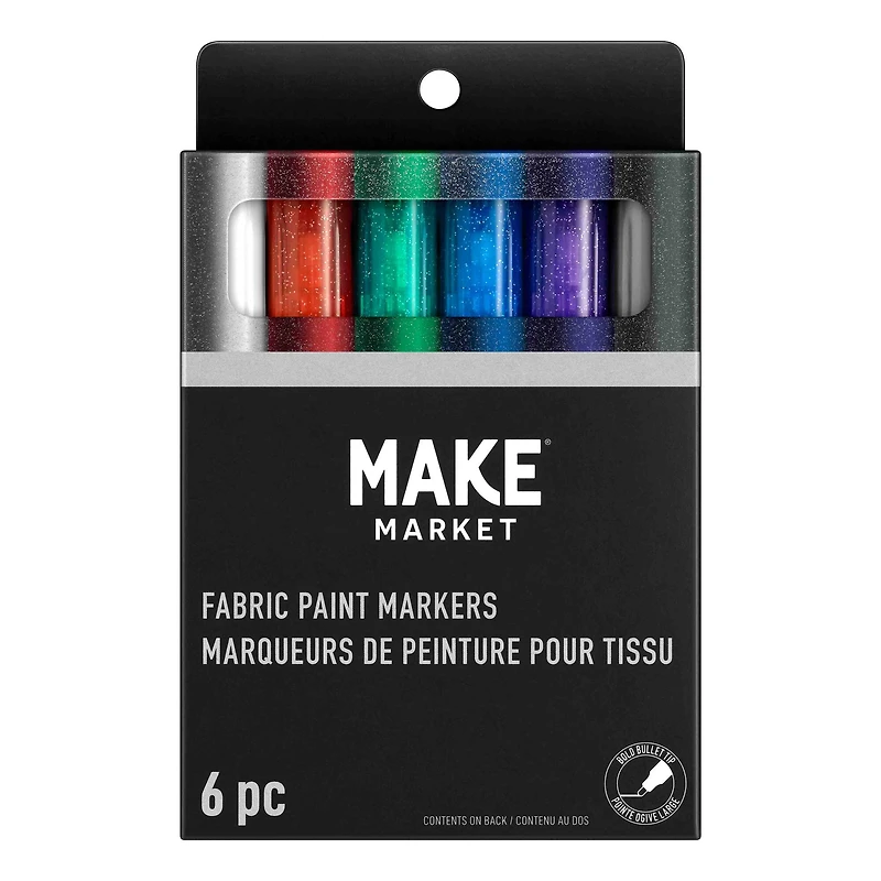 12 Packs: 6 ct. (72 total) Glitter Fabric Paint Markers by Make Market®