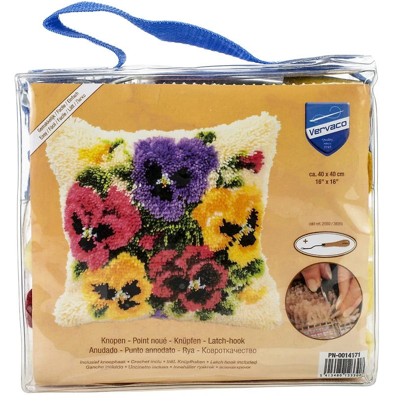 Vervaco Violets Cushion Latch Hook Kit