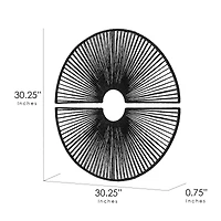 American Art Decor Twin Eclipses 2-Piece Black Paper Rope Wall Art - 30.25" x 30.25"