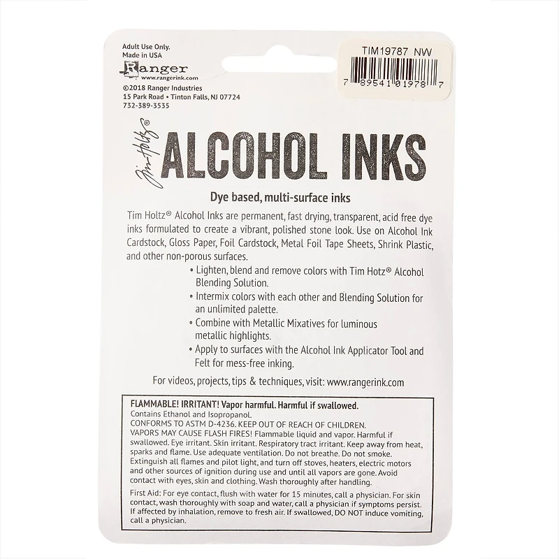6 Packs: 3 ct. (18 total) Tim Holtz® Alcohol Ink Set