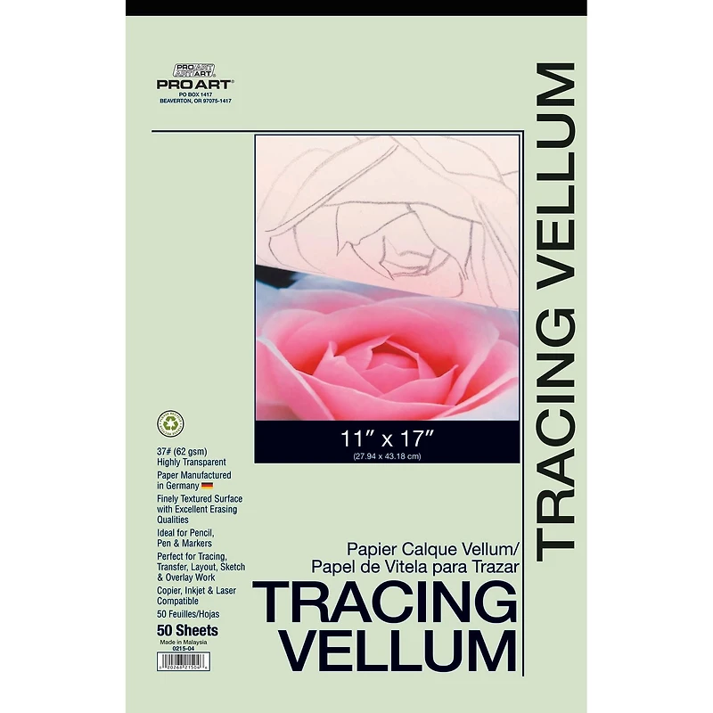 Pro Art® 37lb. Tracing Vellum Paper Pad