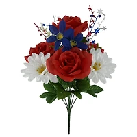 18" Red, White & Blue Rose Mix Bush with Stars by Celebrate It™