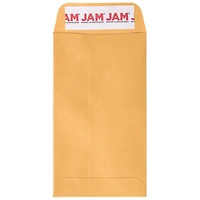 JAM Paper 3.125" x 5.5" Brown Kraft Coin Business Peel & Seal Closure Envelopes