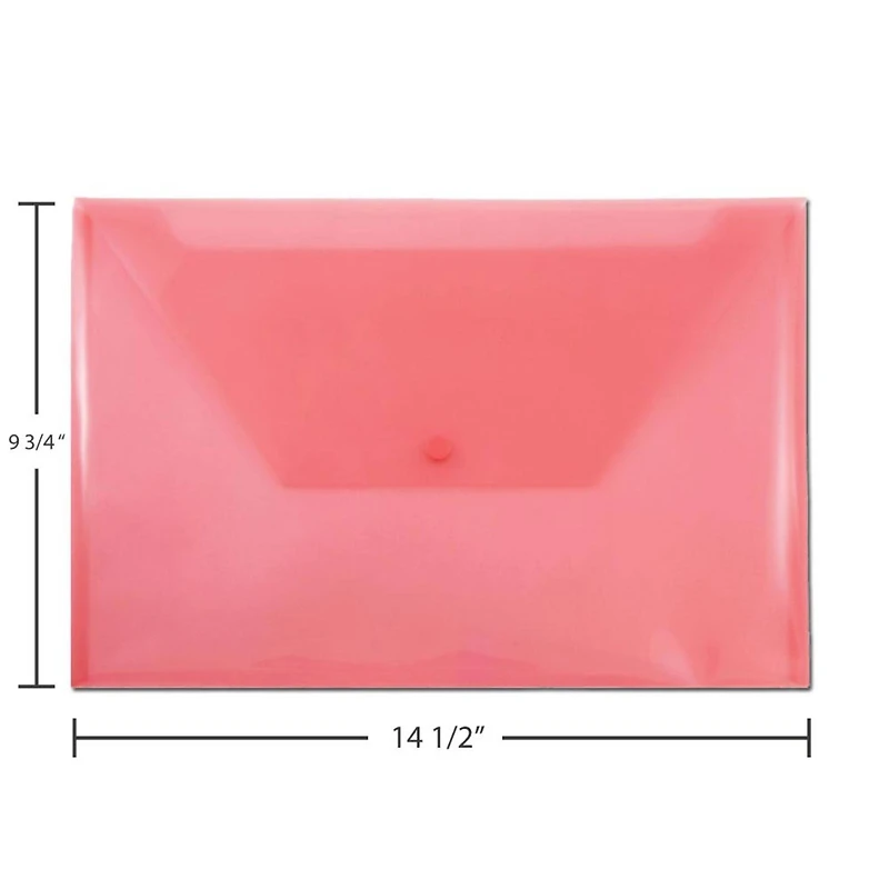 JAM Paper 9.8" x 14.5" Plastic Snap Closure Envelopes