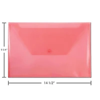 JAM Paper 9.8" x 14.5" Plastic Snap Closure Envelopes