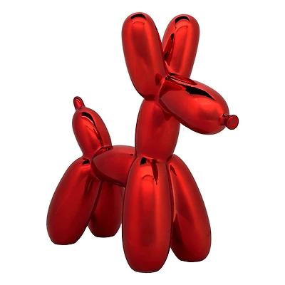 11" Electroplated Red Balloon Dog Figurine