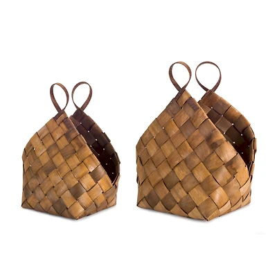 Brown Metasequoia Basket Set, 18" & 21"