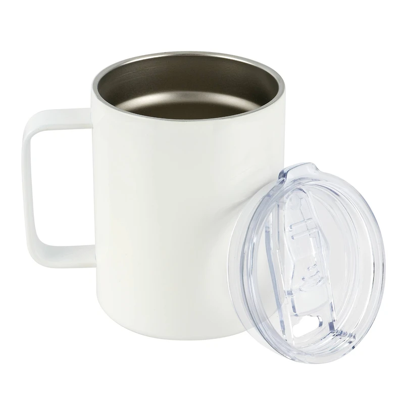13oz. White Stainless Steel Sublimation Mug with Lid by Make Market®