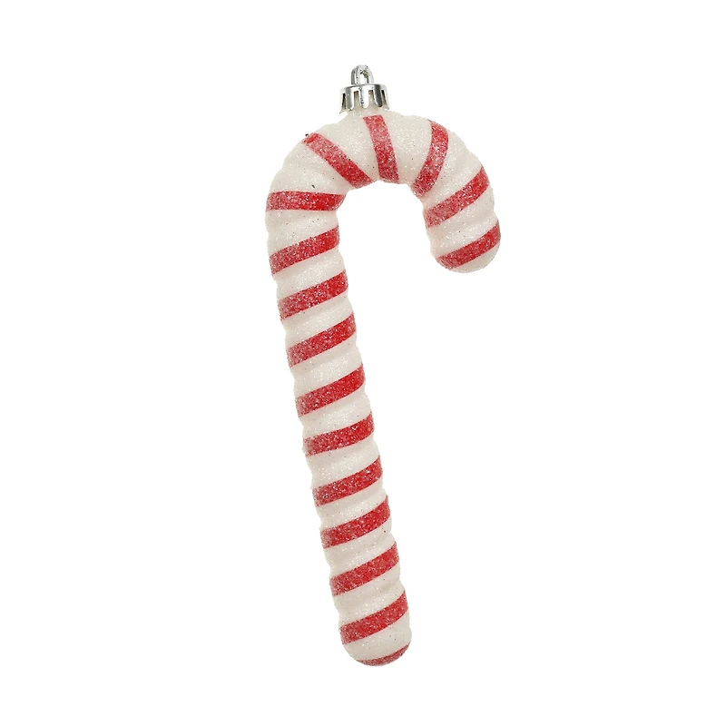 4 Pack 6.6" Red & White Glitter Shatterproof Candy Cane Ornaments by Ashland®