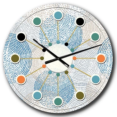 Designart 'Abstract Retro Design I Mid-Century Modern Wall Clock