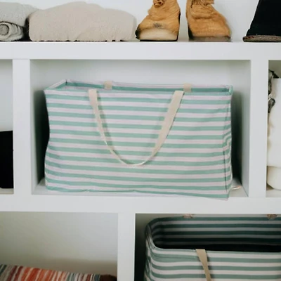 Household Essentials Krush® Teal Stripe Canvas Tote