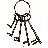 The Novogratz Set of 5" Black Aluminum Industrial Keys, 8" x 3"