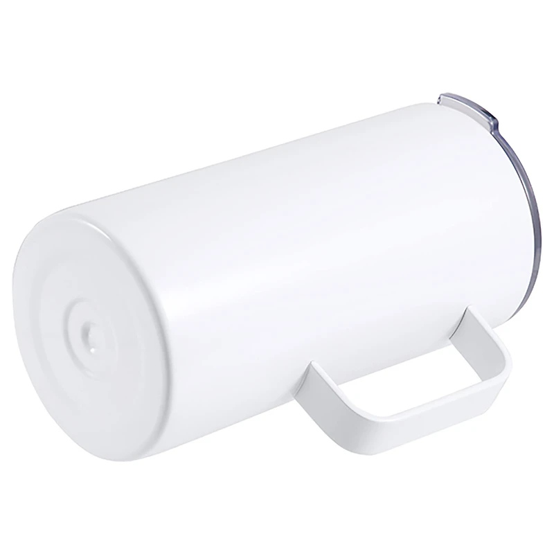 Craft Express 20oz. White Stainless Steel Mug with Handle and Slide Lid, 4ct.