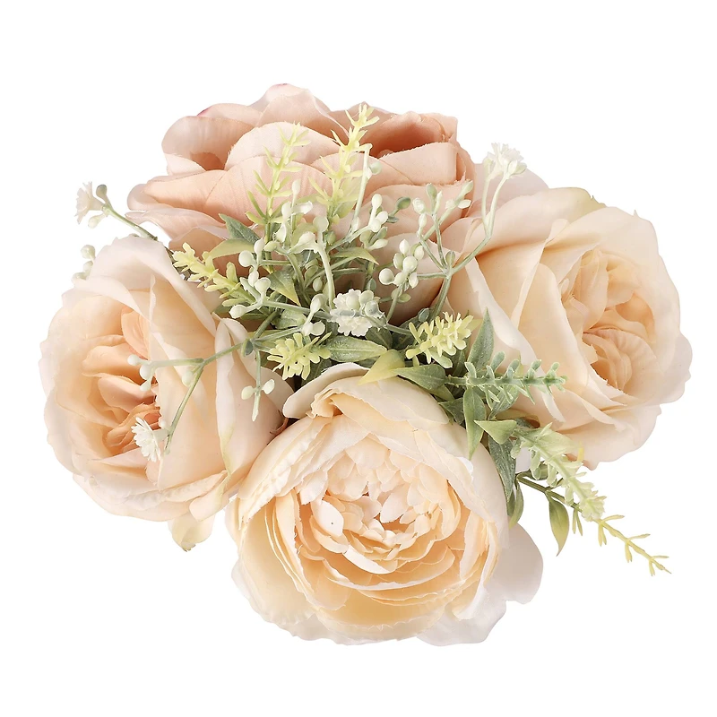 7" Cream Rose & Peony Mix in Ceramic Pot by Ashland®
