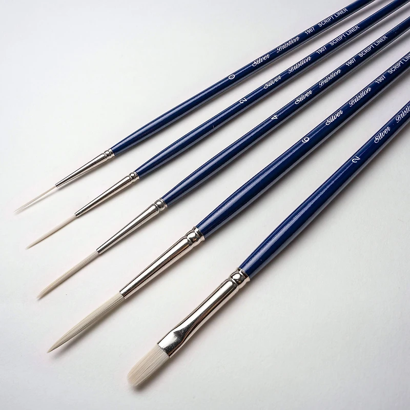 Silver Brush Limited Bristlon Liner Brushes, Set of 5