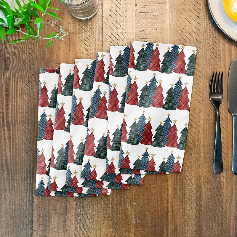 Christmas Tree Trio Cotton Twill Napkin