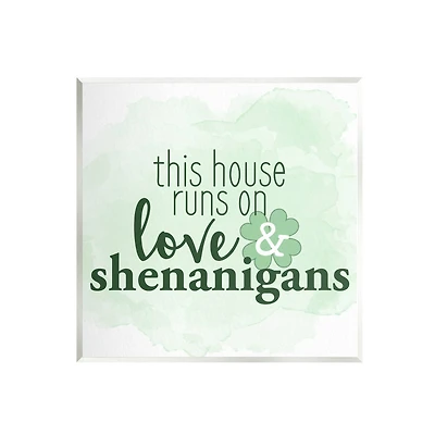 Stupell Industries Love & Shenanigans Family Shamrock Phrase Wall Plaque Art