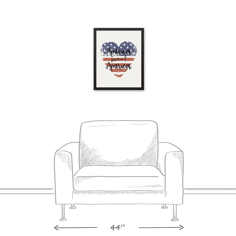 America Sweet America Black Framed Canvas