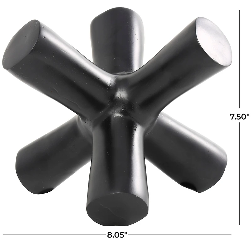 9" Black Aluminum Abstract Jack Sculpture