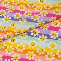 SINGER Modern Daisy Stripes Cotton Fabric