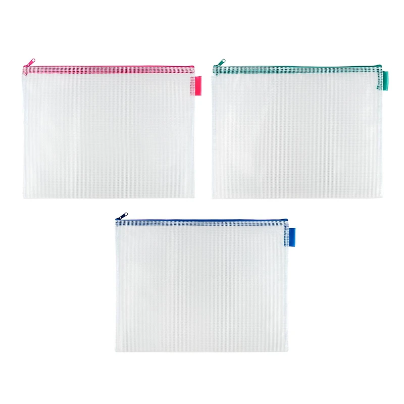 14" Mixed Mesh Zipper Pouches by Simply Tidy®, 3ct.