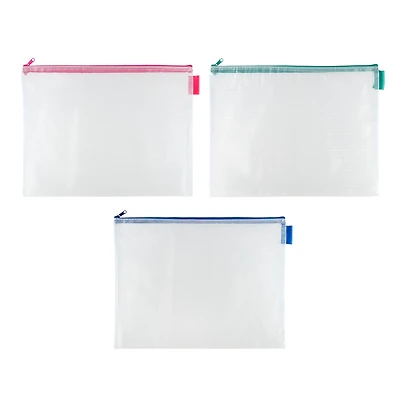14" Mixed Mesh Zipper Pouches by Simply Tidy®, 3ct.
