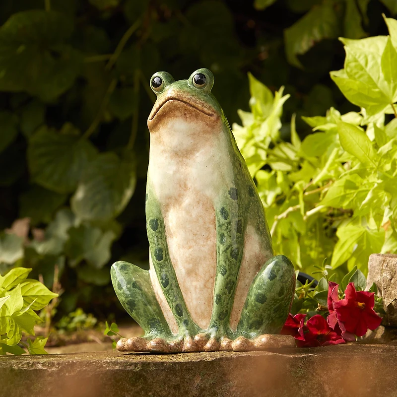10.5" Ceramic Garden Frog Statues, 2ct.