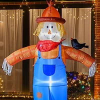 Glitzhome® 9ft. Lighted Inflatable Scarecrow Décor