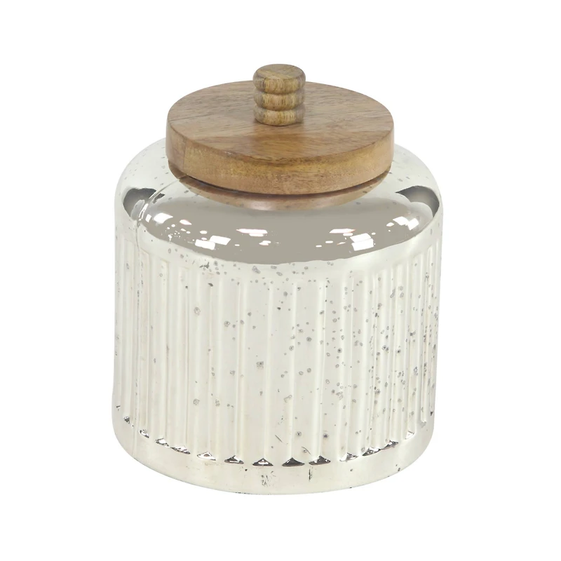 The Novogratz Silver Glass Farmhouse Decorative Jar Set