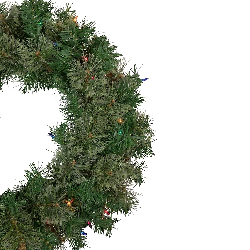 24" Pre-Lit Christmas Artificial Oregon Cashmere Pine Wreath
