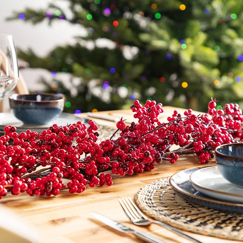 Glitzhome® 6ft Christmas Red Berries Garland