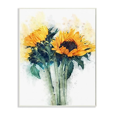 Stupell Industries Watercolor Sunflower Arrangement Wall Plaque