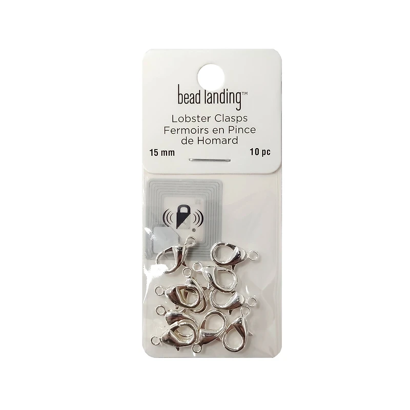 15mm Silver Finish Lobster Clasps, 10ct. by Bead Landing™
