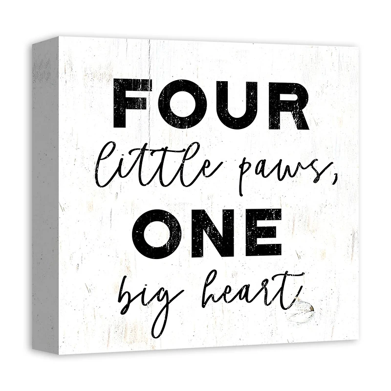 Four Little Paws One Big Heart Canvas Wall Art