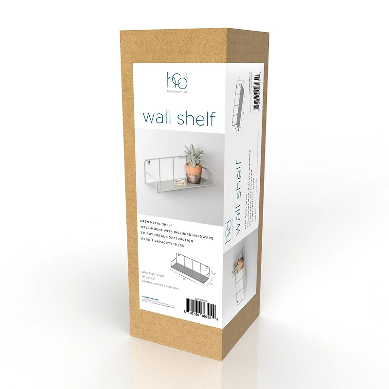 Honey Can Do Small Metal Floating Wall Shelf