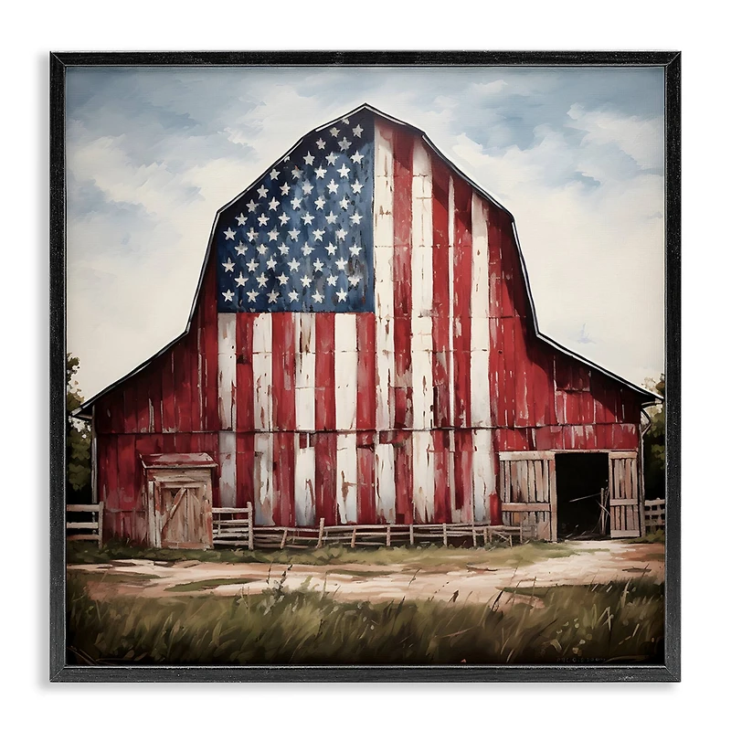 Stupell Industries Americana Barn View Framed Giclee Art